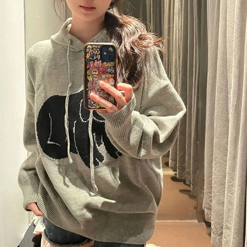 2023 Autumn Winter New Loose Grunge Knit Jumpers Hooded Collar Dog Jacquard All Match Sweater Y2k High Street Vintage Pull Femme
2023 Autumn Winter New Loose Grunge Knit Jumpers Hooded Collar Dog Jacquard All Match Sweater Y2k High Street Vintage Pull Femme