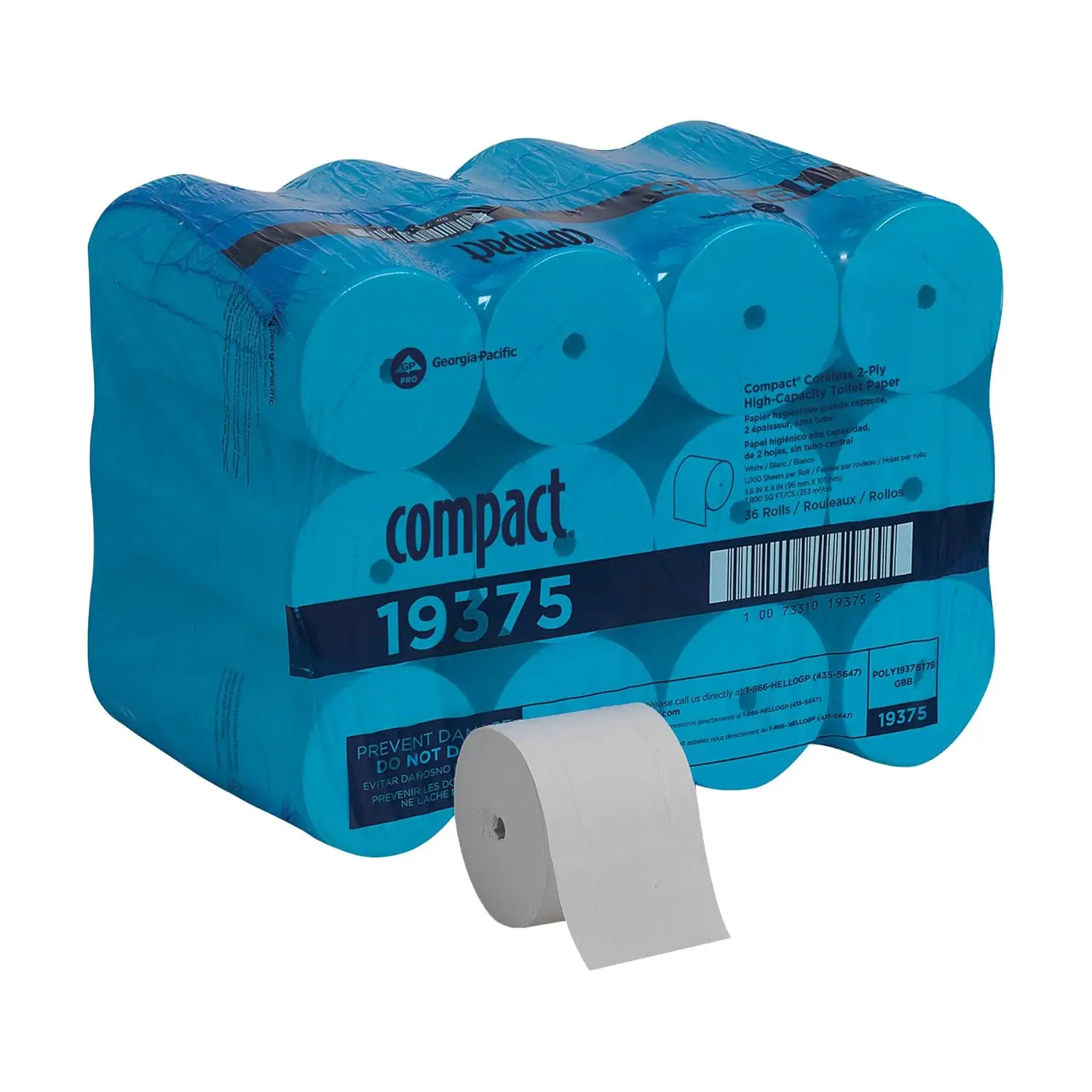 Compact Coreless 2-Ply Recycled Toilet Paper, 1,000 Sheets Per Roll, 36 Rolls Per Case
Compact Coreless 2-Ply Recycled Toilet Paper, 1,000 Sheets Per Roll, 36 Rolls Per Case