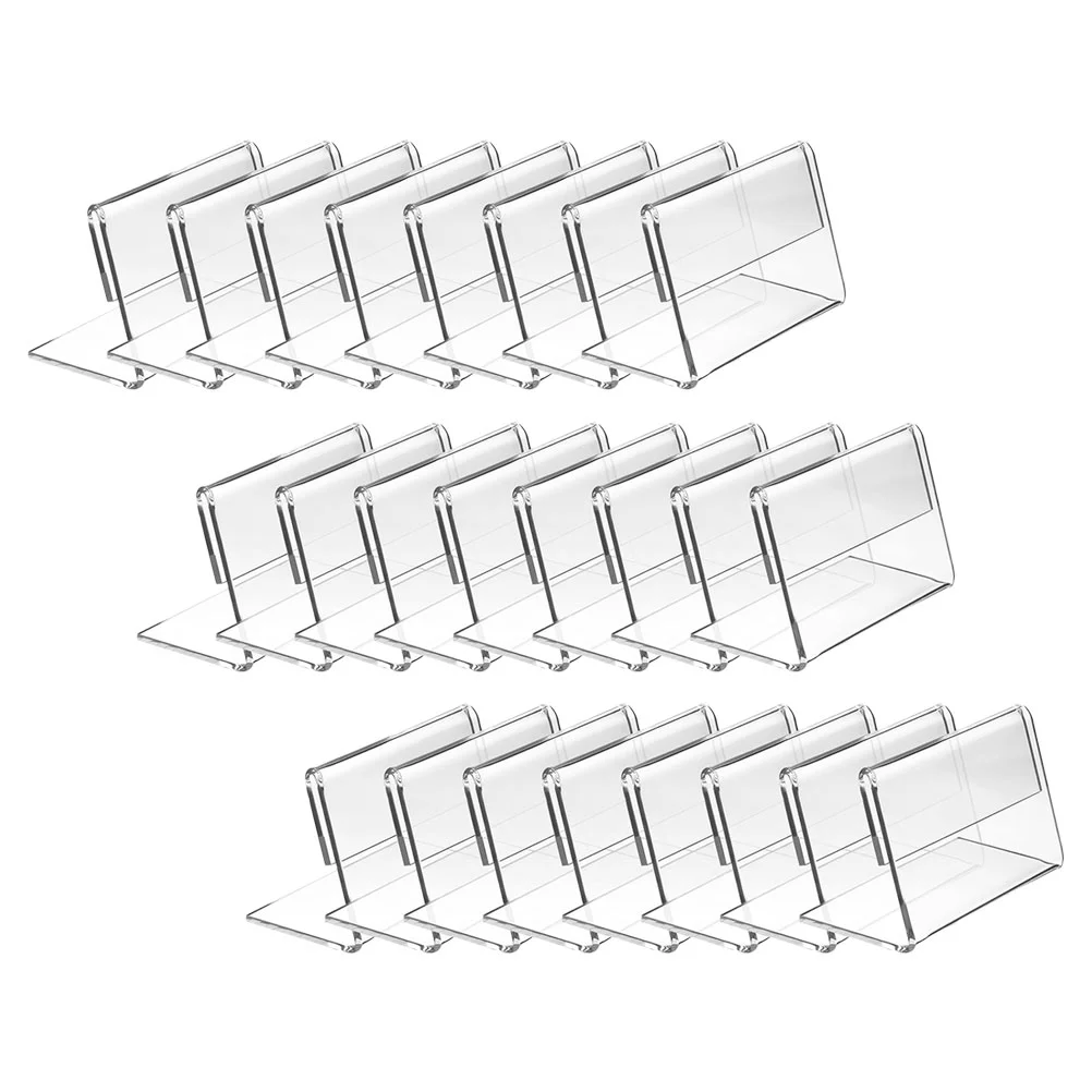 30 Pcs Easel Stand for Sign L-shaped Desk Card Price Tag Bag Rack Food Buffet Labels Transparent Clear Holder Racks
30 Pcs Easel Stand for Sign L-shaped Desk Card Price Tag Bag Rack Food Buffet Labels Transparent Clear Holder Racks