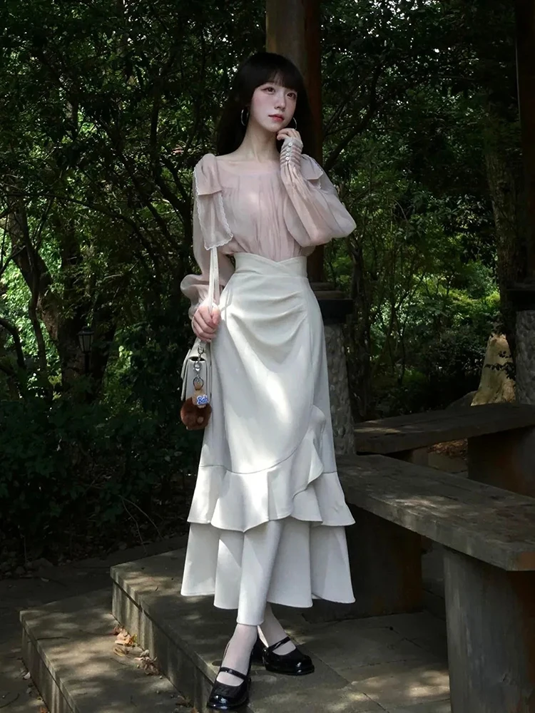 Ele Knot Long Sve irt Женская длинная юбка с высокой талией и тонким хвостом, комплект из двух предметов, осенний женский комплект Faion...
Ele Knot Long Sve irt Женская длинная юбка с высокой талией и тонким хвостом, комплект из двух предметов, осенний женский комплект Faion...