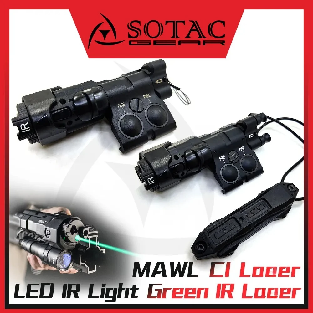 SOTAC-GEAR Aluminum MAWL C1 Green IR La-ser IR LED Weaponlight Tactical Aiming Scount Light with Dual Function Switch
SOTAC-GEAR Aluminum MAWL C1 Green IR La-ser IR LED Weaponlight Tactical Aiming Scount Light with Dual Function Switch