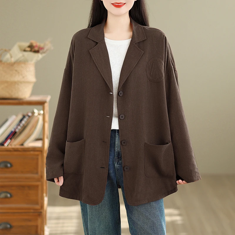 Ele Linen Suit Jaet Women's Loose Commuter Versatile Trendy Spring New Sle Casual Long Sve Single Button Coat
Ele Linen Suit Jaet Women's Loose Commuter Versatile Trendy Spring New Sle Casual Long Sve Single Button Coat