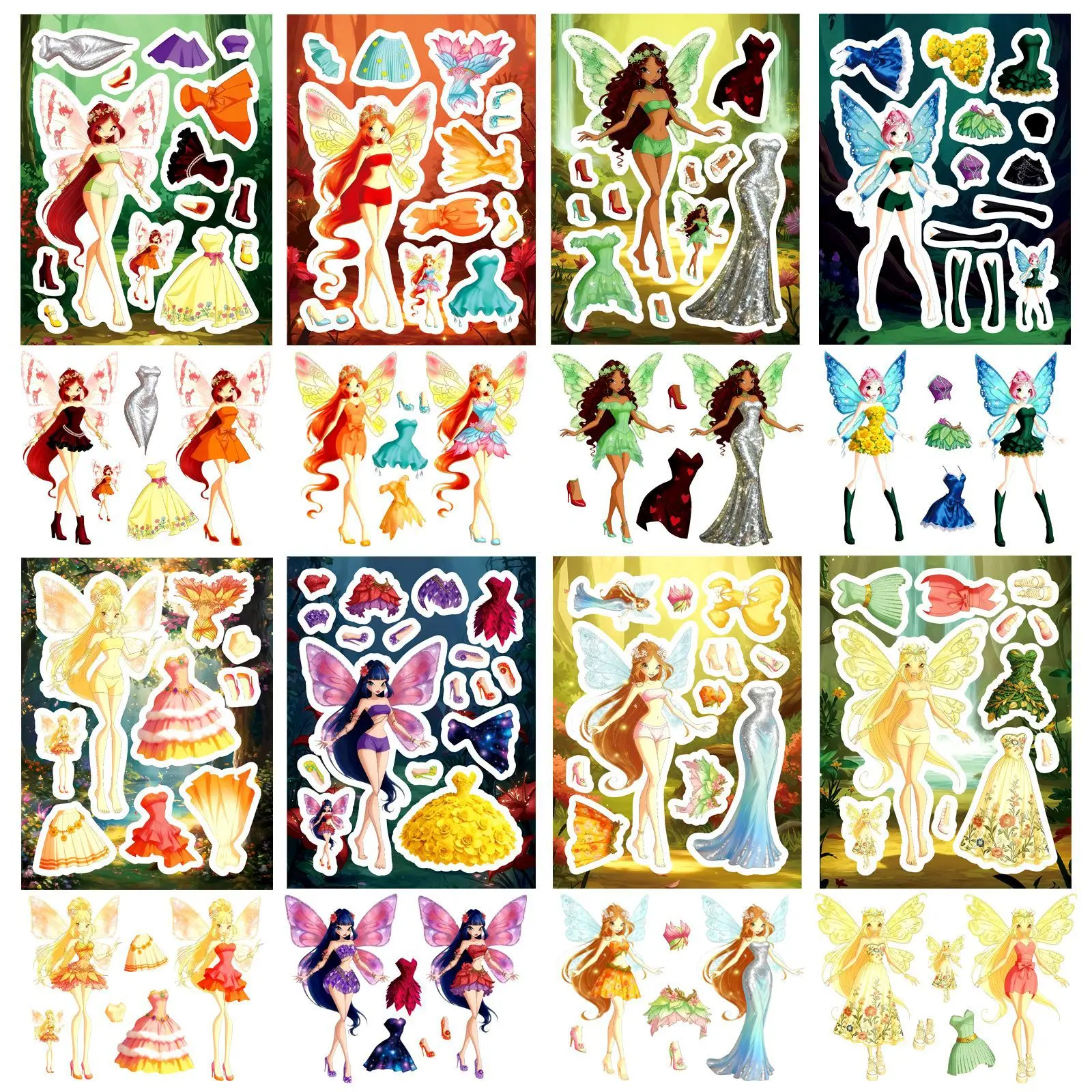 8Sheets Pretty Butterfly Fairy Puzzle Stickers Make a Face Decal Decoration DIY Cartoon Assemble Jigsaw Toys Party Gifts
8Sheets Pretty Butterfly Fairy Puzzle Stickers Make a Face Decal Decoration DIY Cartoon Assemble Jigsaw Toys Party Gifts