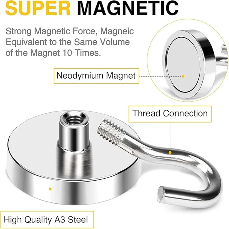 AOBT Magnetic hook Heavy Duty, 10/12/16/20mm Rare Neodymium with Hooks Strong Cruise,suitable for office,kitchen garden keychain
AOBT Magnetic hook Heavy Duty, 10/12/16/20mm Rare Neodymium with Hooks Strong Cruise,suitable for office,kitchen garden keychain