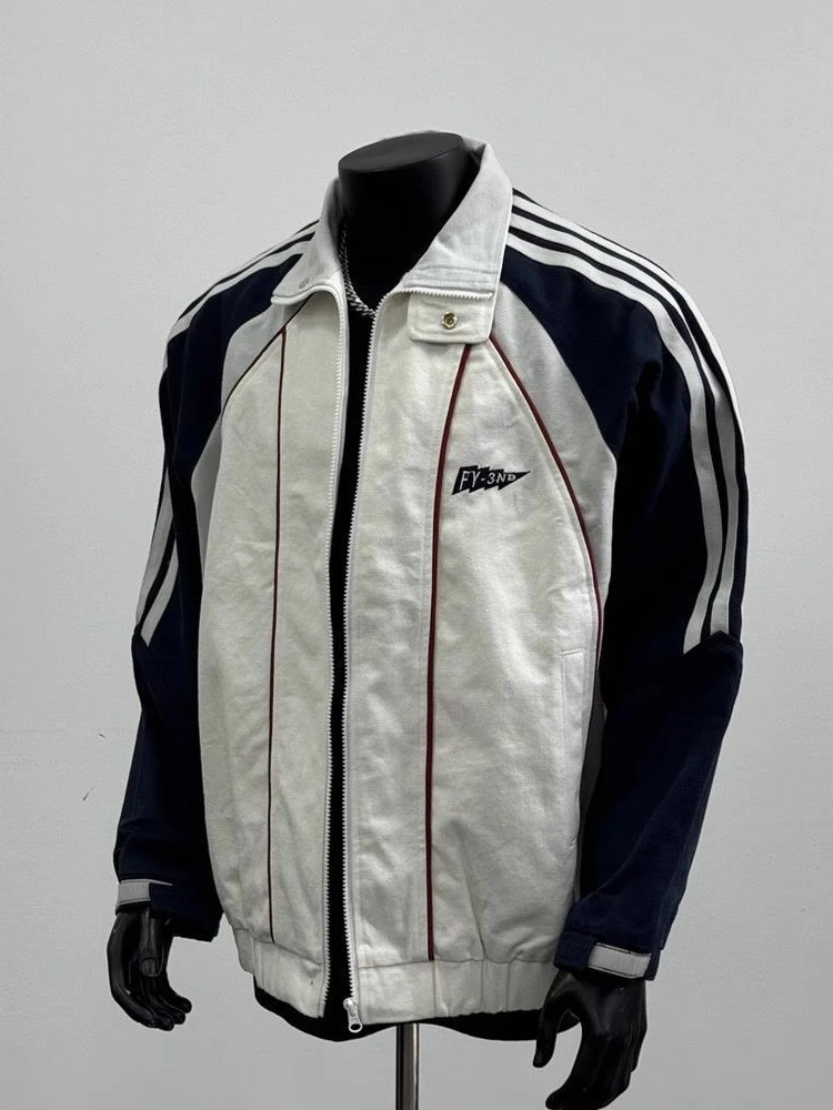 Vintage American Color-Block Line Design Bomber Jacket Men Spring Autumn Stand Collar Unisex Fashion Causal Coat Outerwear
Vintage American Color-Block Line Design Bomber Jacket Men Spring Autumn Stand Collar Unisex Fashion Causal Coat Outerwear