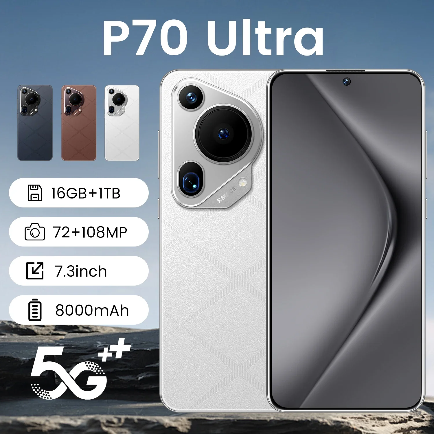 Global P70 Ultra Smartphone 7.3HD Screen 16G+1T 8000mAh Android13 Celulare 5G Dual Sim Face Unlocked 108MP Original Mobile Phone
Global P70 Ultra Smartphone 7.3HD Screen 16G+1T 8000mAh Android13 Celulare 5G Dual Sim Face Unlocked 108MP Original Mobile Phone