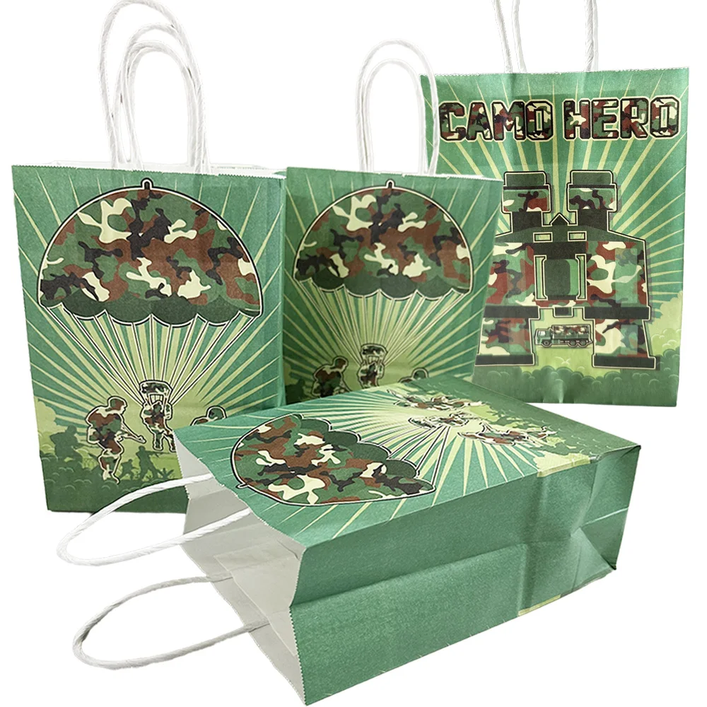 6Pcs Military Camo Party Camouflage Paper Goodie Gift Bags Army Tank fighter Candy Treat Bags Camouflage Kids Birthday Supplies
6Pcs Military Camo Party Camouflage Paper Goodie Gift Bags Army Tank fighter Candy Treat Bags Camouflage Kids Birthday Supplies