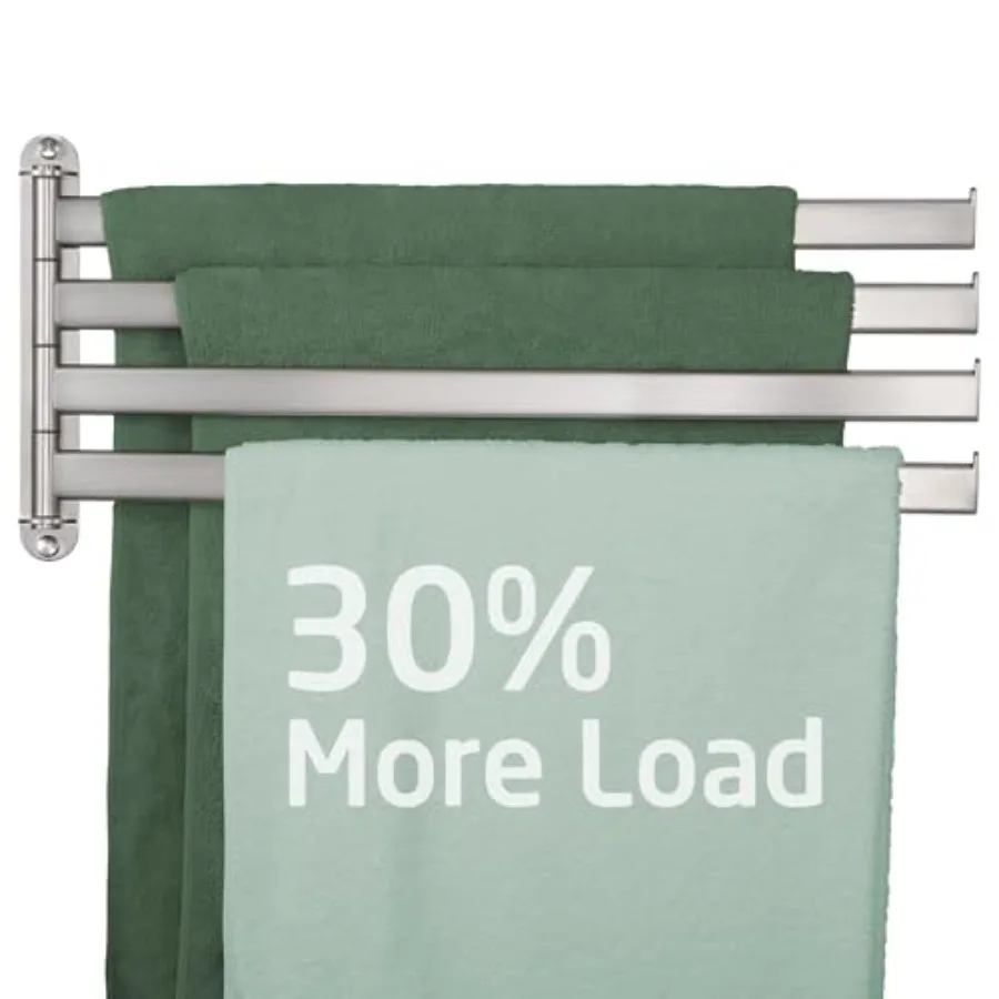 Swivel Towel Rack for Bathroom 19.5 Swing Out Wall Mounted 4-Arm Towel Bar in Brushed Finish Stainless Steel A2104S4L50-2 Space
Swivel Towel Rack for Bathroom 19.5 Swing Out Wall Mounted 4-Arm Towel Bar in Brushed Finish Stainless Steel A2104S4L50-2 Space