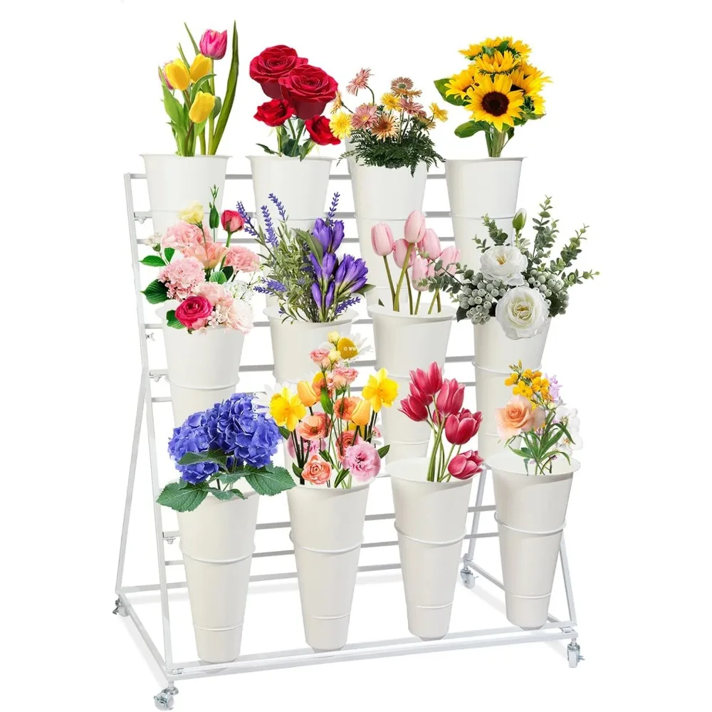 Flower Display Stand with Buckets,3Layers Metal Plant Stand, Moving Florist Bouquet Shelf for Fresh Flower Shop,for Patio Garden
Flower Display Stand with Buckets,3Layers Metal Plant Stand, Moving Florist Bouquet Shelf for Fresh Flower Shop,for Patio Garden