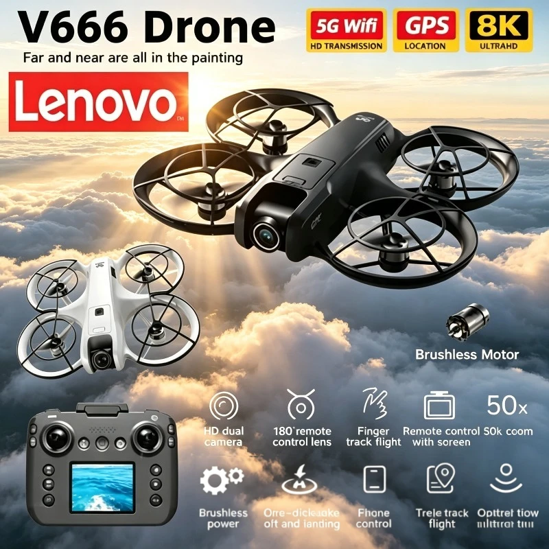 Lenovo V666 MINI Drone 8K Professional WIFI 5G Drone Obstacle Avoidance 4K Brushless Altitude Headless Mode RC Quadcopter Toys
Lenovo V666 MINI Drone 8K Professional WIFI 5G Drone Obstacle Avoidance 4K Brushless Altitude Headless Mode RC Quadcopter Toys