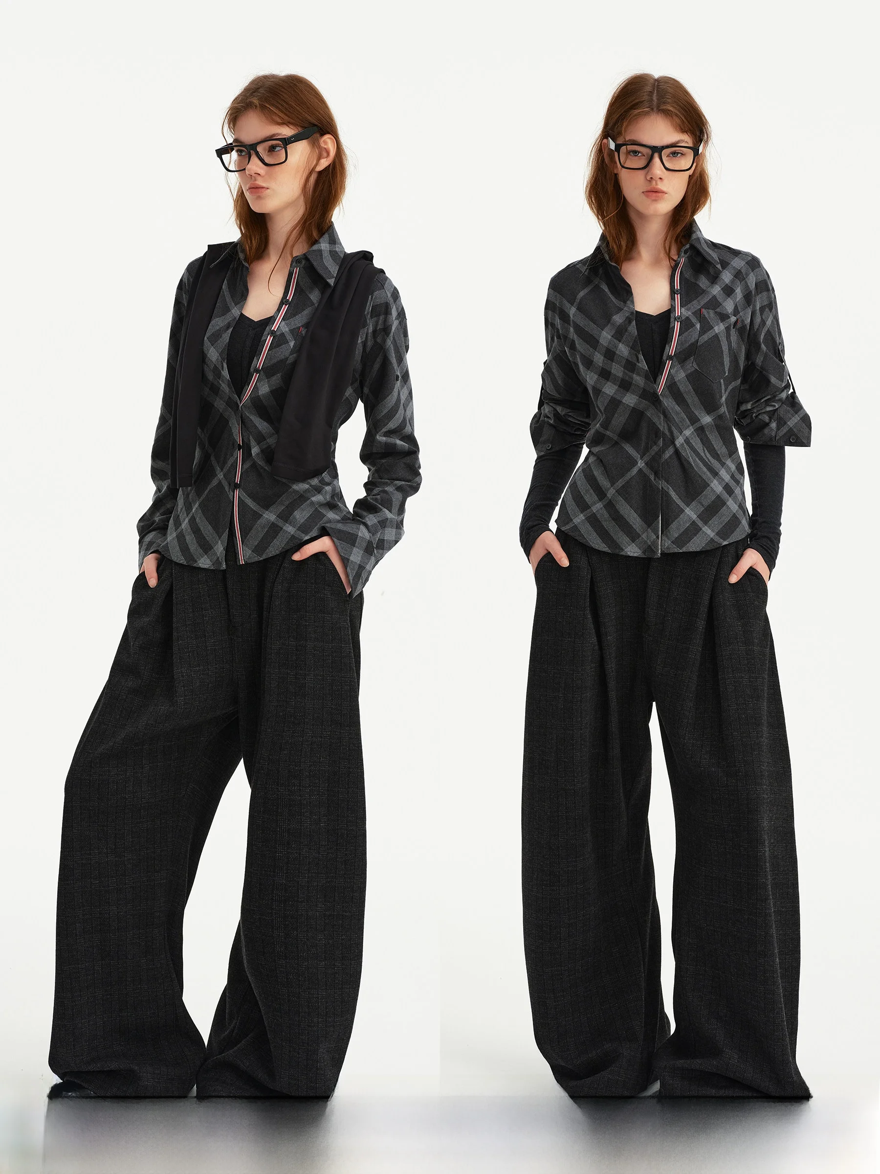 3RD Rainy Date Long Sve Loose Fit irt with Plaid Pattern Multi-Way Wear oulder Drop Design Cotton Material
3RD Rainy Date Long Sve Loose Fit irt with Plaid Pattern Multi-Way Wear oulder Drop Design Cotton Material