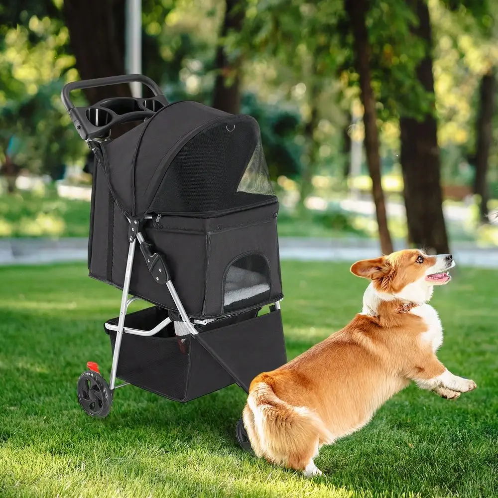 3Wheel Pet Stroller For Small Medium Dogs Cats Foldable Dog Stroller With Mesh Windows, Storage Basket Cup Holder, Lightweight
3Wheel Pet Stroller For Small Medium Dogs Cats Foldable Dog Stroller With Mesh Windows, Storage Basket Cup Holder, Lightweight