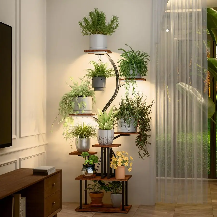Stand Indoor with Grow Lights, 9 Tiered Metal Plant Shelf, Plant Stand for Indoor, Large Plant Rack Display Shelves
Stand Indoor with Grow Lights, 9 Tiered Metal Plant Shelf, Plant Stand for Indoor, Large Plant Rack Display Shelves