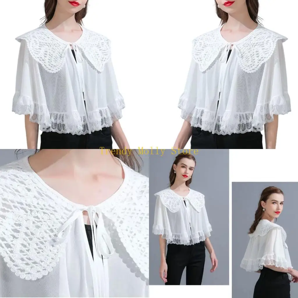 N5KB Open Front Lace Shawl Sheer Outerwear Cardigan Coverups For Wedding Vacation And Daily Dressingup Easy Matching
N5KB Open Front Lace Shawl Sheer Outerwear Cardigan Coverups For Wedding Vacation And Daily Dressingup Easy Matching