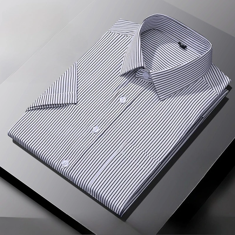 New in shirt Plus size 8xl 100%cotton summer short sleeve shirts for men striped single pocket soft business elegant clothes
New in shirt Plus size 8xl 100%cotton summer short sleeve shirts for men striped single pocket soft business elegant clothes