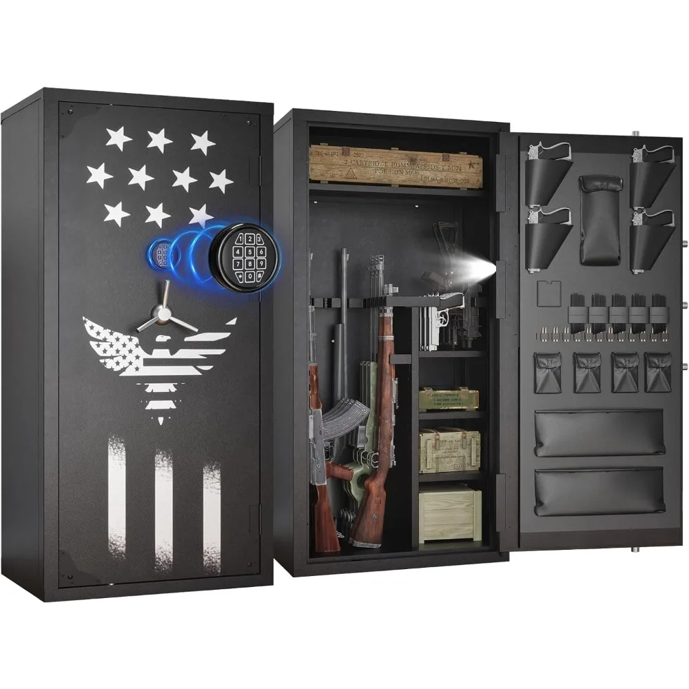 Updated Large Rifle Safe, 30-40 Gun Safe for Rifle and Shotgun/Rifle Pistol Rack/Storage Pocket/Removable Shelf/Silent Mode/Exte
Updated Large Rifle Safe, 30-40 Gun Safe for Rifle and Shotgun/Rifle Pistol Rack/Storage Pocket/Removable Shelf/Silent Mode/Exte