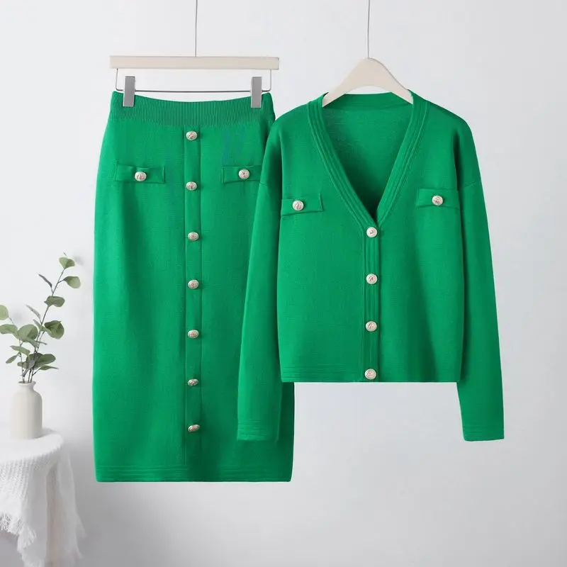 High-End Sense Women Set knitted V collar Sweater @ Half Skirt Two-Piece Set Dress Casual Ladies Spring Autumn Suit Skirt
High-End Sense Women Set knitted V collar Sweater @ Half Skirt Two-Piece Set Dress Casual Ladies Spring Autumn Suit Skirt