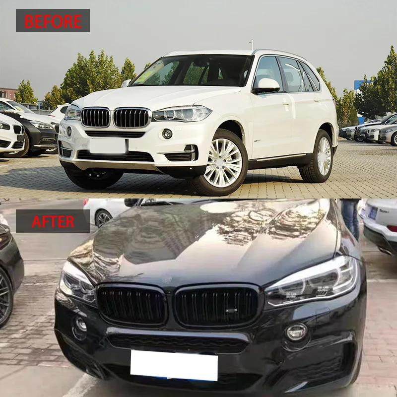 Решетки радиатора (ноздри) для BMW X5 F15 2014-2018 / X6 F16 2015-2019, глянцевые черные, двойные, замена штатных
Решетки радиатора (ноздри) для BMW X5 F15 2014-2018 / X6 F16 2015-2019, глянцевые черные, двойные, замена штатных