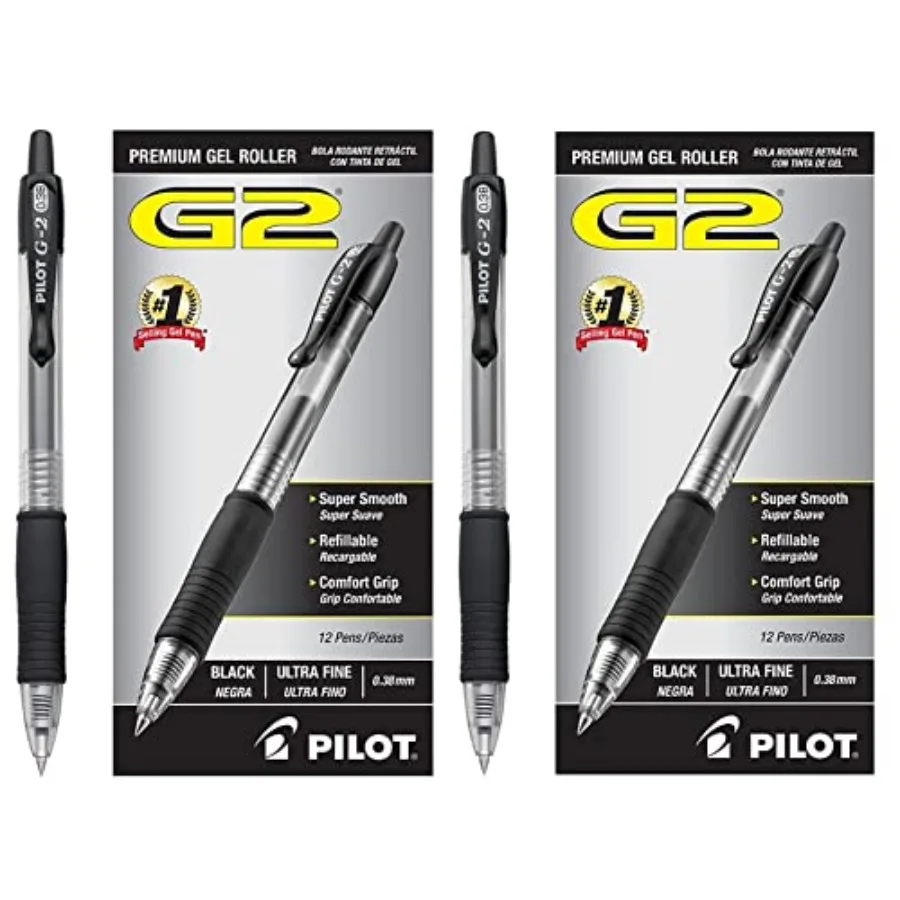 Ручки-роллеры G2 Premium, многоразовые, выдвижные, с ультратонким наконечником 0,38 мм, черные чернила, 24 шт., 31277
Ручки-роллеры G2 Premium, многоразовые, выдвижные, с ультратонким наконечником 0,38 мм, черные чернила, 24 шт., 31277