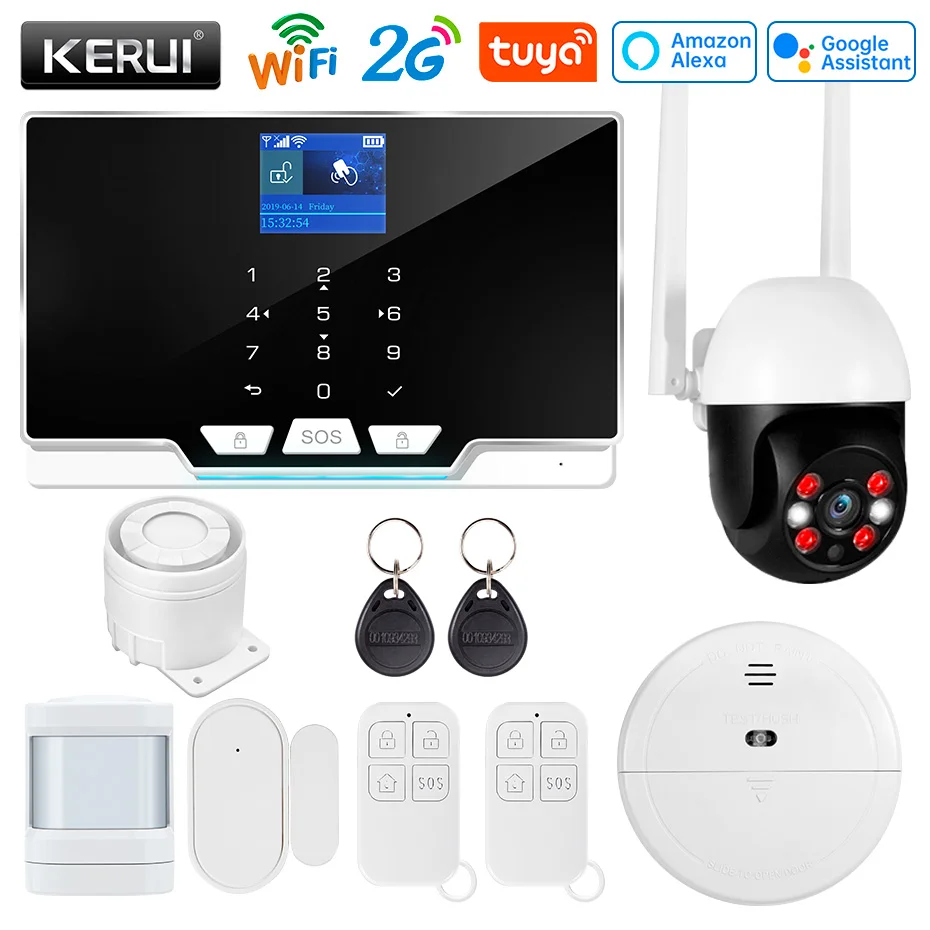 KERUI G20 Беспроводная Wi-Fi GSM сигнализация TUYA Smart APP Дистанционное управление Оповещение Датчик двери Детектор движения для дома Охоронная система
KERUI G20 Беспроводная Wi-Fi GSM сигнализация TUYA Smart APP Дистанционное управление Оповещение Датчик двери Детектор движения для дома Охоронная система