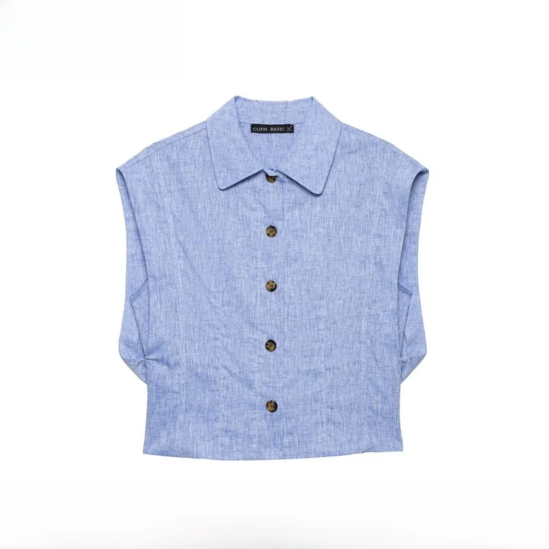 Spring Summer New Arrival Casual Style Women's Shirt Sleeveless Turn-down Collar Fashionable Versatile Simple Design ZR Trend
Spring Summer New Arrival Casual Style Women's Shirt Sleeveless Turn-down Collar Fashionable Versatile Simple Design ZR Trend