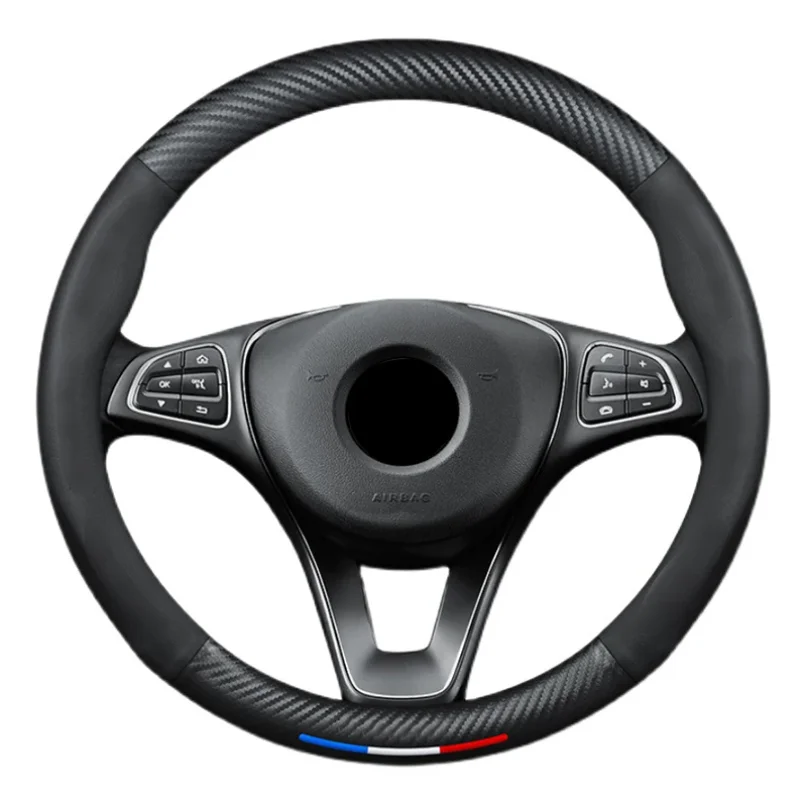 Classic Luxury Carbon Fiber Leather Steering Wheel Cover,Anti-Slip Wear-Resistant Universal Car Steering Wheel Protector 36-39cm
Classic Luxury Carbon Fiber Leather Steering Wheel Cover,Anti-Slip Wear-Resistant Universal Car Steering Wheel Protector 36-39cm