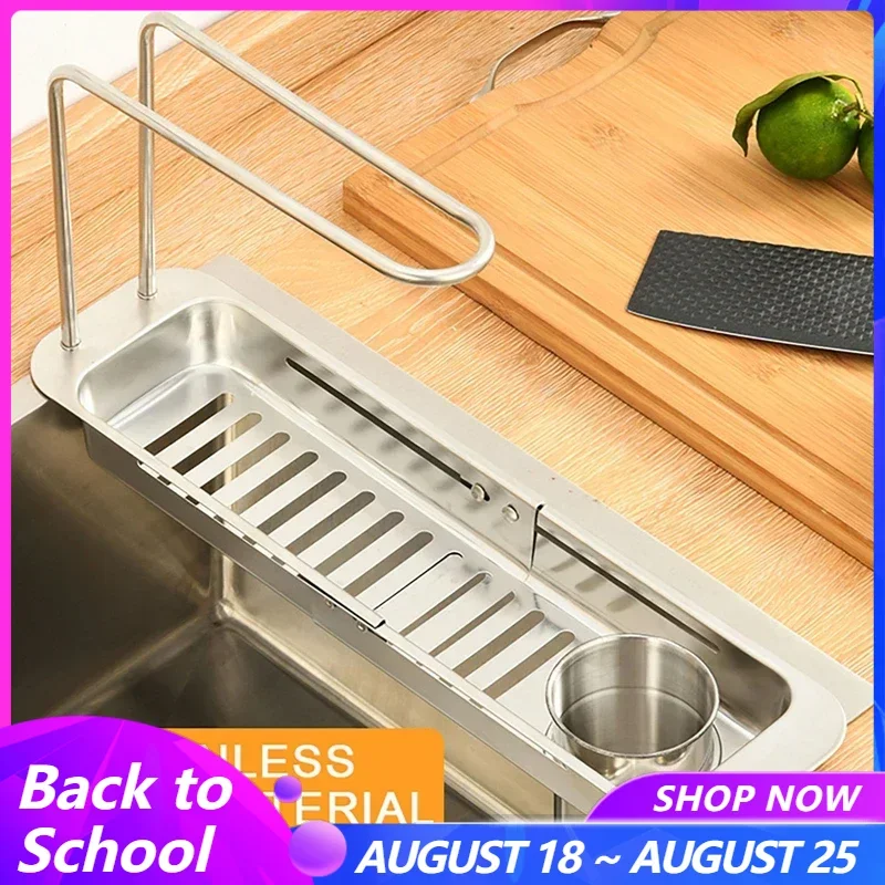 Kitchen Sink Telescopic Drain Rack Stainless Steel Adjustable Vegetable Drain Basket Soap Sponge Holder Kitchen Organizer
Kitchen Sink Telescopic Drain Rack Stainless Steel Adjustable Vegetable Drain Basket Soap Sponge Holder Kitchen Organizer