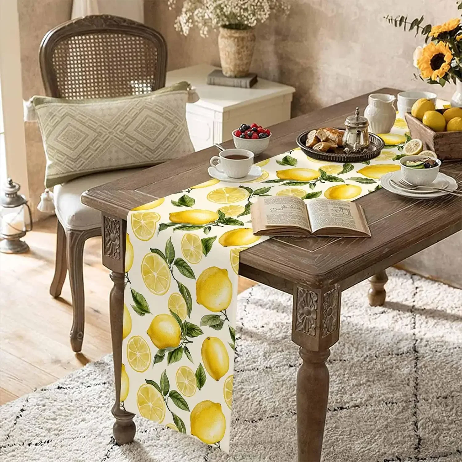 1pc hot Lemon Theme Linen Table Runner Holiday Wedding Party Decor Watercolor Summer Farmhouse Table Runners Dining Table Decor
1pc hot Lemon Theme Linen Table Runner Holiday Wedding Party Decor Watercolor Summer Farmhouse Table Runners Dining Table Decor