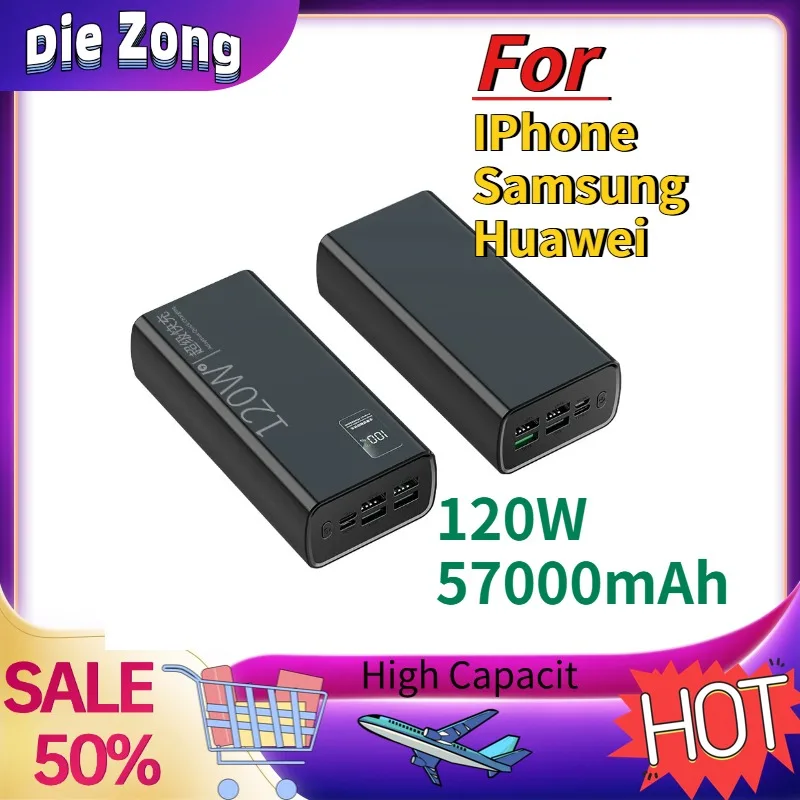 In Stock Power Bank Super Fast Charging Large Capacity Battery Charging Powerbank For IPhone Samsung Huawei 120W 57000mAh
In Stock Power Bank Super Fast Charging Large Capacity Battery Charging Powerbank For IPhone Samsung Huawei 120W 57000mAh