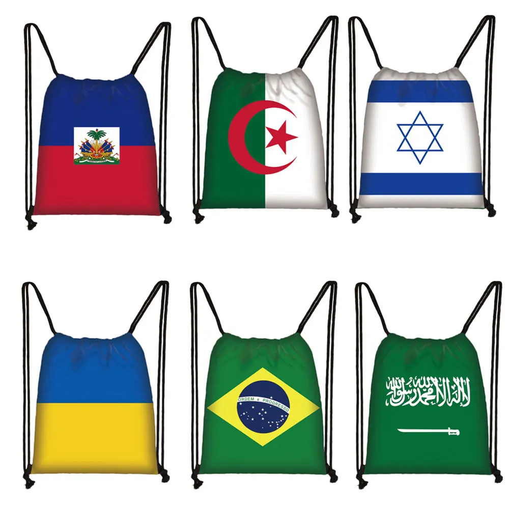 National Flag Print Backpack Ukraine Haiti Algeria Israel Brazil Men Drawstring Bag Women Shoulder Bags for Travel Shoes Holder
National Flag Print Backpack Ukraine Haiti Algeria Israel Brazil Men Drawstring Bag Women Shoulder Bags for Travel Shoes Holder