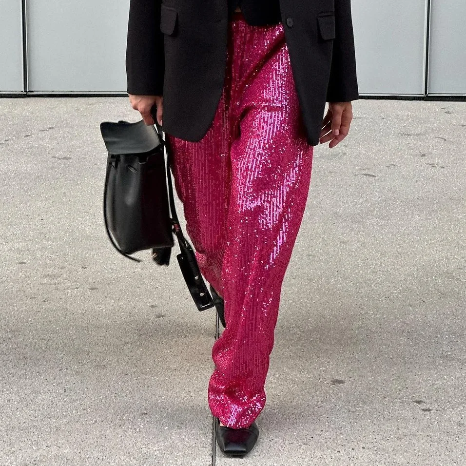 Sequin Long Pants, Casual Loose Women's New Wide-leg Pants, Autumn Fashion Straight Wide-leg Casual Pants
Sequin Long Pants, Casual Loose Women's New Wide-leg Pants, Autumn Fashion Straight Wide-leg Casual Pants