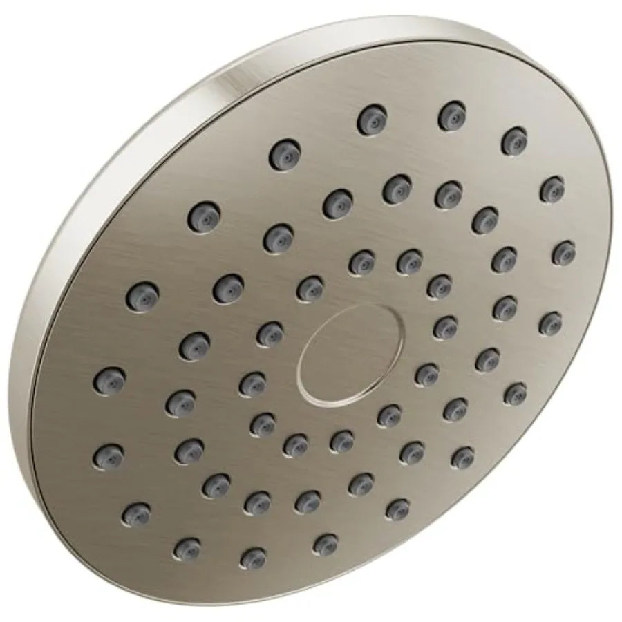 Rain showerhead for bathroom use, brushed nickel finish, single-setting 7-inch round design, 1.75 GPM flow rate, SpotShield cor
Rain showerhead for bathroom use, brushed nickel finish, single-setting 7-inch round design, 1.75 GPM flow rate, SpotShield cor