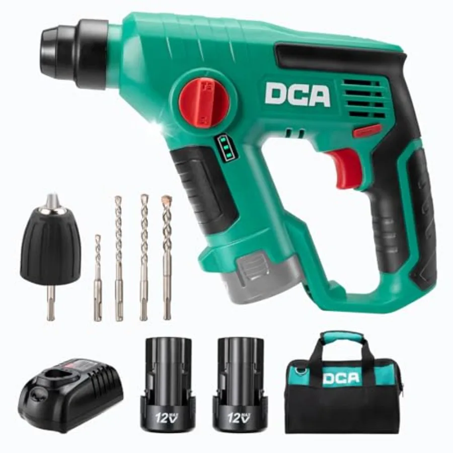 12V Cordless Drill Set SDS-Plus Hammer Drill 1J 3-IN-1 Power Drill with Variable Speed 2*2.0Ah Battery 0-900 RPM/5600 BPM w
12V Cordless Drill Set SDS-Plus Hammer Drill 1J 3-IN-1 Power Drill with Variable Speed 2*2.0Ah Battery 0-900 RPM/5600 BPM w