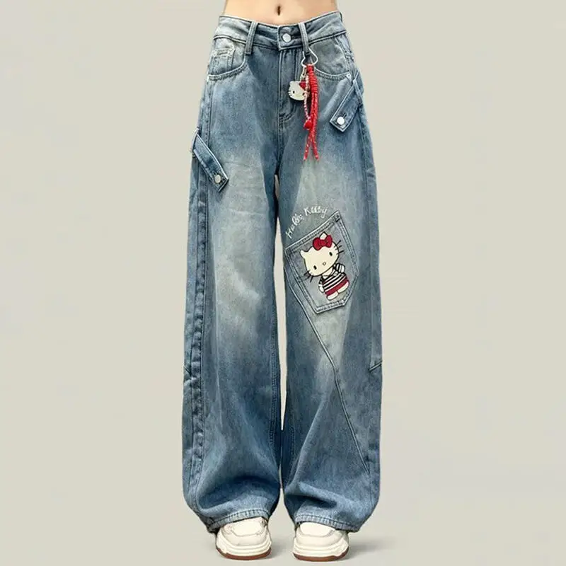 Y2K Jeans Hello Kitty Sanrio Anime Kawaii Spring High Waist Trousers Women Japanese Style Embroidery Girls Student Loose Pants
Y2K Jeans Hello Kitty Sanrio Anime Kawaii Spring High Waist Trousers Women Japanese Style Embroidery Girls Student Loose Pants
