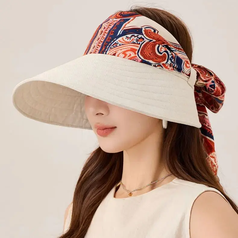 Linen Patchwork Floral Open-Top Cycling Windproof Hat Women's Travel Sun Protection Bow-Tie Wide-Brimmed Beach Hat UPF50+
Linen Patchwork Floral Open-Top Cycling Windproof Hat Women's Travel Sun Protection Bow-Tie Wide-Brimmed Beach Hat UPF50+