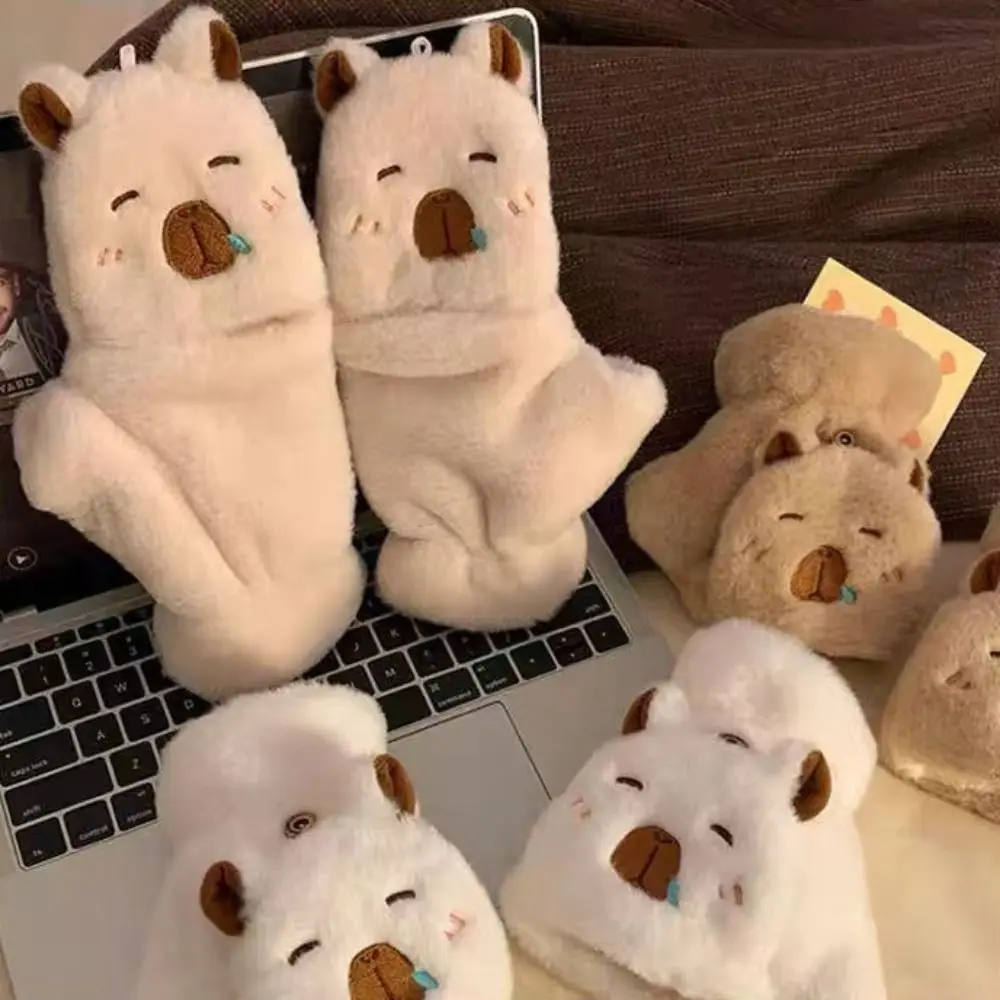 Kawaii плюшевые перчатки с половиной пальца, теплые перчатки с сенсорным экраном и капибарой, ветрозащитные зимние бархатные перчатки с героями мультфильмов, уличные
Kawaii плюшевые перчатки с половиной пальца, теплые перчатки с сенсорным экраном и капибарой, ветрозащитные зимние бархатные перчатки с героями мультфильмов, уличные