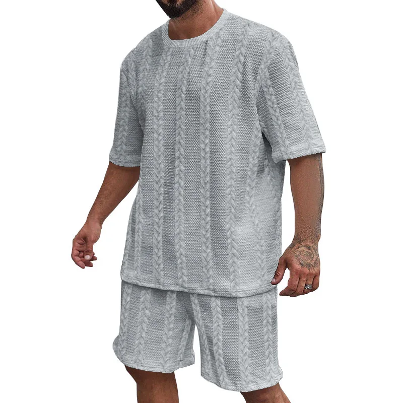 Men's Summer Textured Knit Two-Piece Set Crew Neck Short Sleeve T-Shirt Shorts Casual Outfit
Men's Summer Textured Knit Two-Piece Set Crew Neck Short Sleeve T-Shirt Shorts Casual Outfit