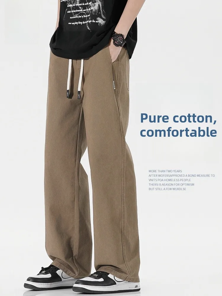 Мужские свободные хлопковые рабочие брюки American Sle, прямые, на резинке, для весны и осени, повседневные
Мужские свободные хлопковые рабочие брюки American Sle, прямые, на резинке, для весны и осени, повседневные