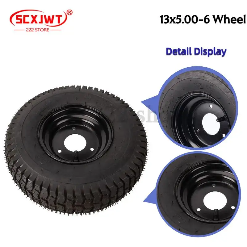 Премиальная сверхмощная шина для квадроциклов 13x5.00-6 — 6-дюймовая противоскользящая бескамерная вакуумная шина с черными дисками, совместимая с картингом и тележкой для гольфа 
Премиальная сверхмощная шина для квадроциклов 13x5.00-6 — 6-дюймовая противоскользящая бескамерная вакуумная шина с черными дисками, совместимая с картингом и тележкой для гольфа