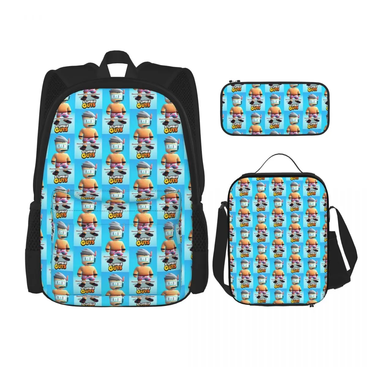 Classic Stumble Guys Game Backpacks Boys Girls Bookbag Students School Bags Cartoon Rucksack Lunch Bag Pen Bag Three-Piece Set
Classic Stumble Guys Game Backpacks Boys Girls Bookbag Students School Bags Cartoon Rucksack Lunch Bag Pen Bag Three-Piece Set
