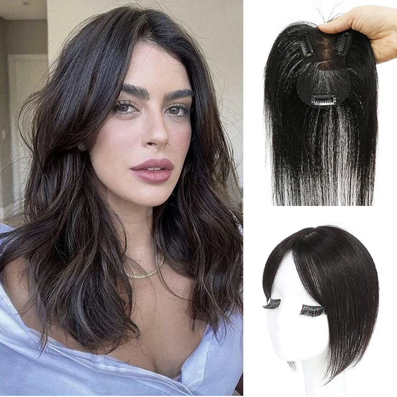 7X10cm Hand-made Swiss Lace Hairnet Hairpiece 100% Human Hair 3 Clip in Hair Topper Extension with Bangs Wig for Women
7X10cm Hand-made Swiss Lace Hairnet Hairpiece 100% Human Hair 3 Clip in Hair Topper Extension with Bangs Wig for Women
