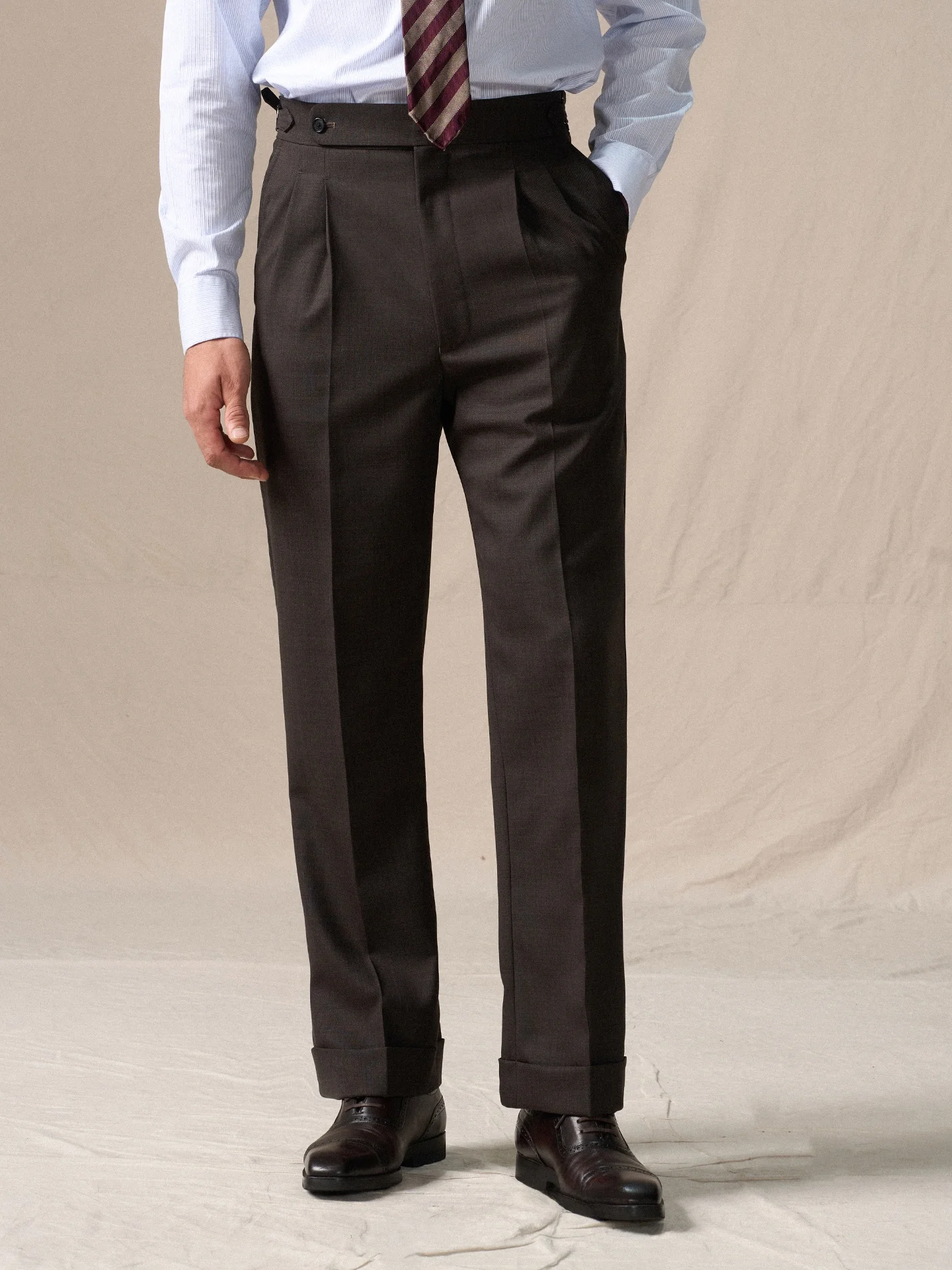 Classic Paris Button Double Pleat Slim Fit Woolen Trousers CULTUM Super 0 Neapolitan Sle Casual Pants for Men
Classic Paris Button Double Pleat Slim Fit Woolen Trousers CULTUM Super 0 Neapolitan Sle Casual Pants for Men