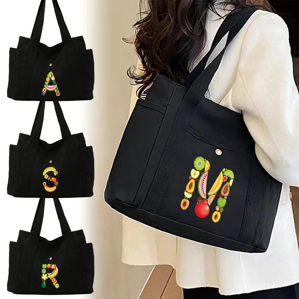 Female Tote Bag Women Shoulder Bag Canvas Commuter Organizer 2024 Printnig Fruit Series Canvas Black Ladies Hand Bags
Female Tote Bag Women Shoulder Bag Canvas Commuter Organizer 2024 Printnig Fruit Series Canvas Black Ladies Hand Bags