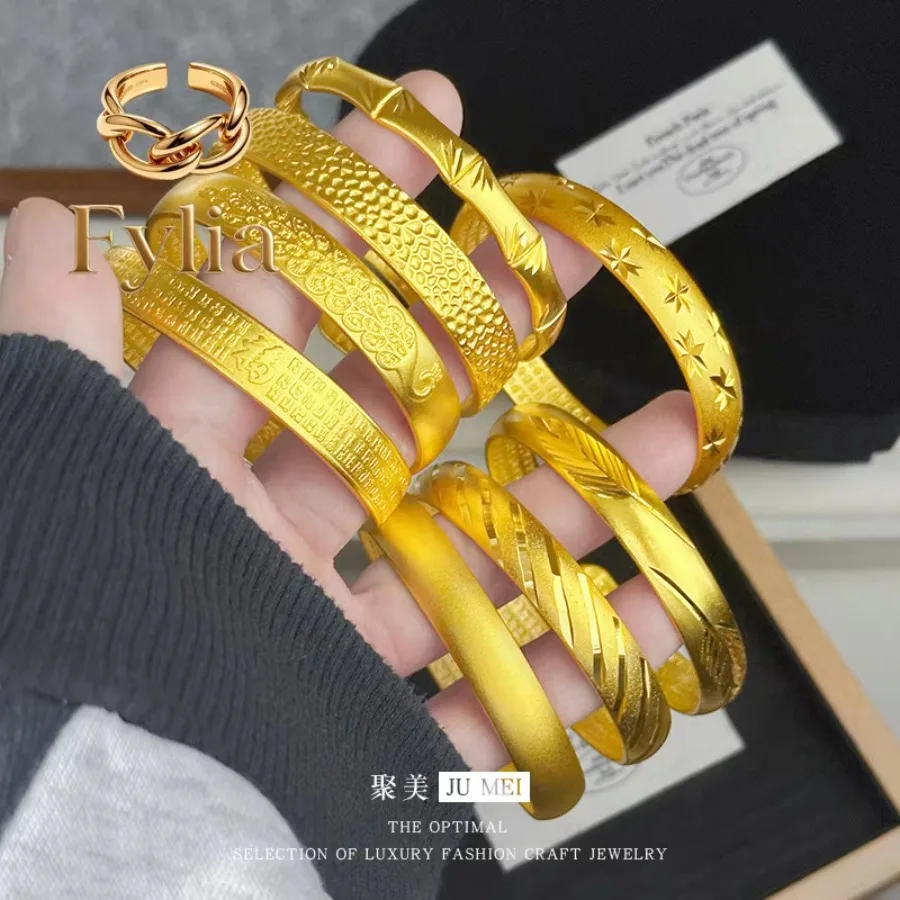Fylia Jewelry 9999 24K real gold ancient gold open high color blasting open heart bracelet
Fylia Jewelry 9999 24K real gold ancient gold open high color blasting open heart bracelet