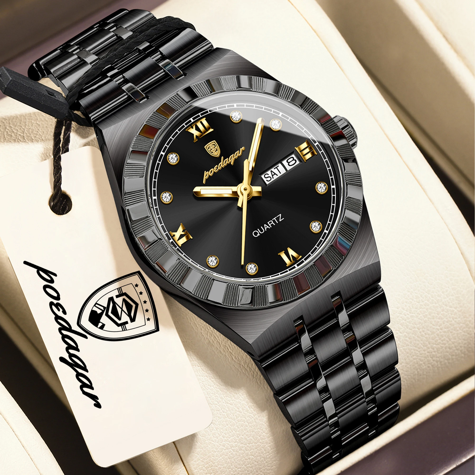Элегантные женские часы POEDAGAR с подсветкой, водонепроницаемые, с указанием дня недели и даты, модные женские наручные часы из нержавеющей стали, кварцевые часы для женщин.
Элегантные женские часы POEDAGAR с подсветкой, водонепроницаемые, с указанием дня недели и даты, модные женские наручные часы из нержавеющей стали, кварцевые часы для женщин.