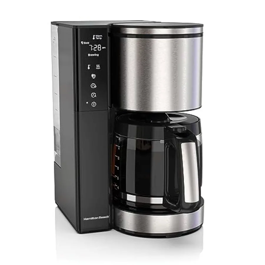 14 Cup Programmable Coffee Maker with Easy Measure Light Up Reusable Filter Removable 70 Oz Water Reservoir in Black and Stainl
14 Cup Programmable Coffee Maker with Easy Measure Light Up Reusable Filter Removable 70 Oz Water Reservoir in Black and Stainl