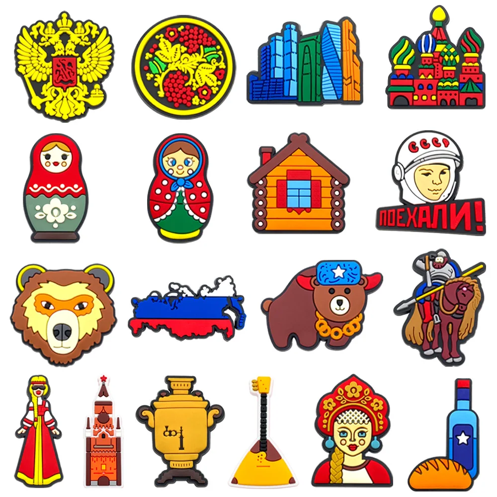 Hot Selling Russian Series Accessories DIY Detachable Soft Rubber Button Decoration Shoe Charms Accessories for Crocs Sandals
Hot Selling Russian Series Accessories DIY Detachable Soft Rubber Button Decoration Shoe Charms Accessories for Crocs Sandals