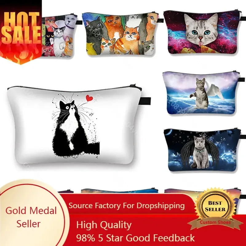 black and white cat cosmetic organizer bag Pure Cute Angel cat prints Cosmetic Bag Women makeup bags girls make up case
black and white cat cosmetic organizer bag Pure Cute Angel cat prints Cosmetic Bag Women makeup bags girls make up case