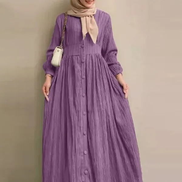 2025 Muslim Women's Long Sleeved Solid Color Robe Spring and Autumn New Elegant Casual Plus Size Women's Dress Islam Elegant
2025 Muslim Women's Long Sleeved Solid Color Robe Spring and Autumn New Elegant Casual Plus Size Women's Dress Islam Elegant