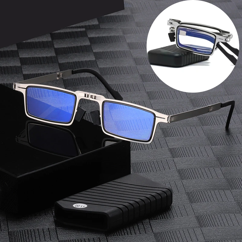 New Portable Folding Presbyopia Glasses with Box Anti Blue Light Eyewear Reading Eyeglasses Men Metal Round Square Frame Diopter
New Portable Folding Presbyopia Glasses with Box Anti Blue Light Eyewear Reading Eyeglasses Men Metal Round Square Frame Diopter